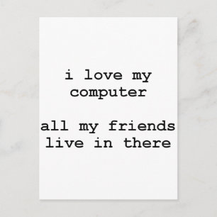 Cartão Postal eu amo o meu computador