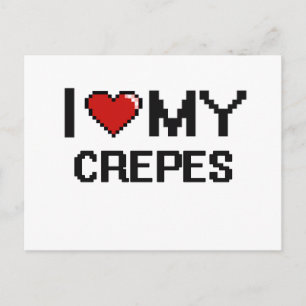 Cartão Postal Eu Amo O Meu Crepes Digital design