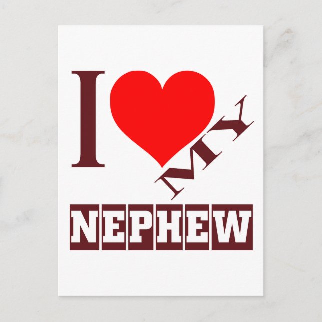 Cartão Postal eu amo o meu sobrinho. (Frente)