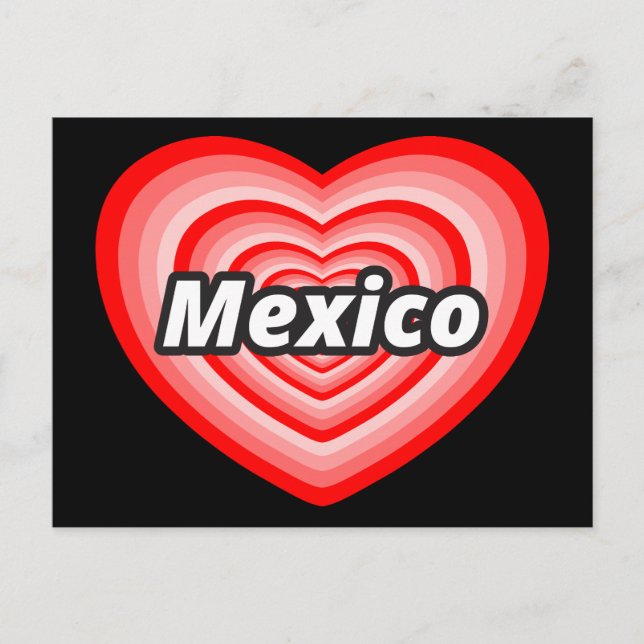 Cartão Postal Eu amo o México (Frente)