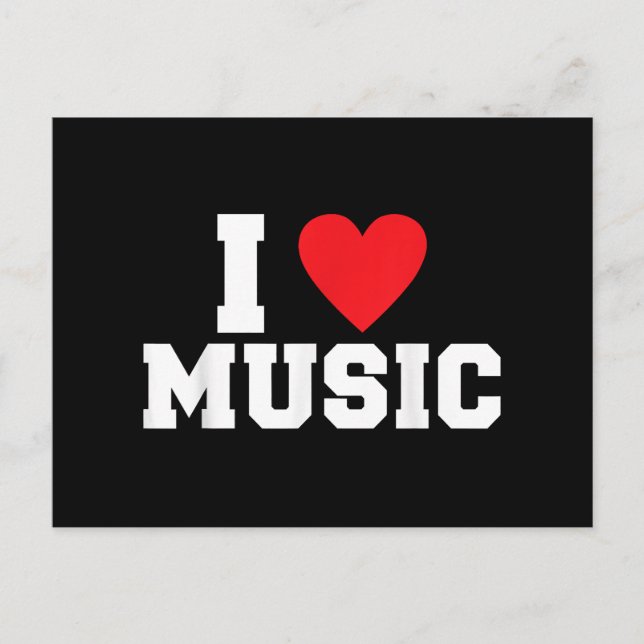 Cartão Postal Eu amo o Music Lover (Frente)