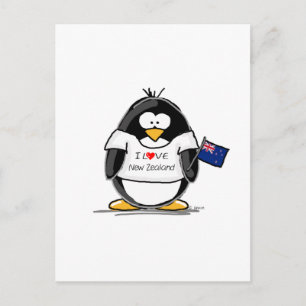 Cartão Postal Eu amo o pinguim neozelandês