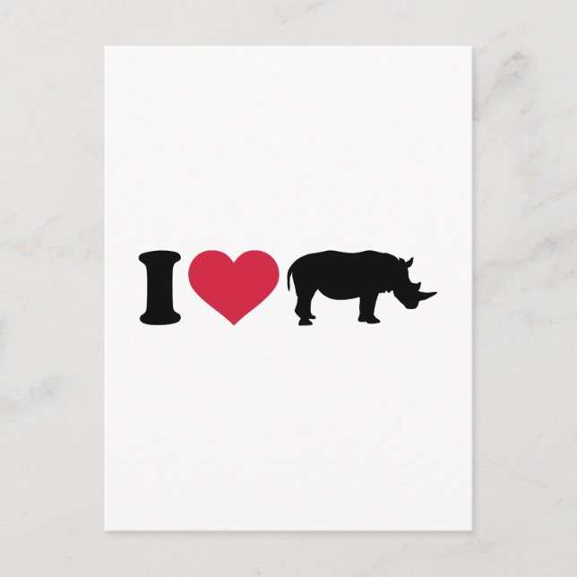 Cartão Postal Eu amo o Rhinos (Frente)