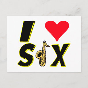 Cartão Postal Eu amo o saxofone