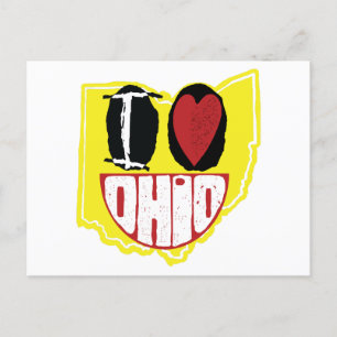 Cartão Postal Eu Amo Ohio Sorrindo De Rosto Feliz