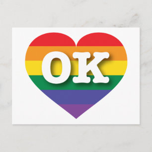 Cartão Postal Eu amo Oklahoma Orgulho gay