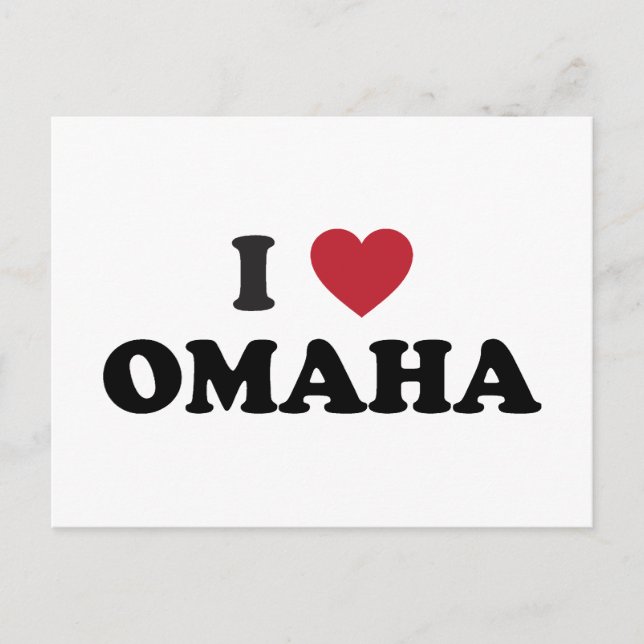 Cartão Postal Eu Amo Omaha Nebraska (Frente)