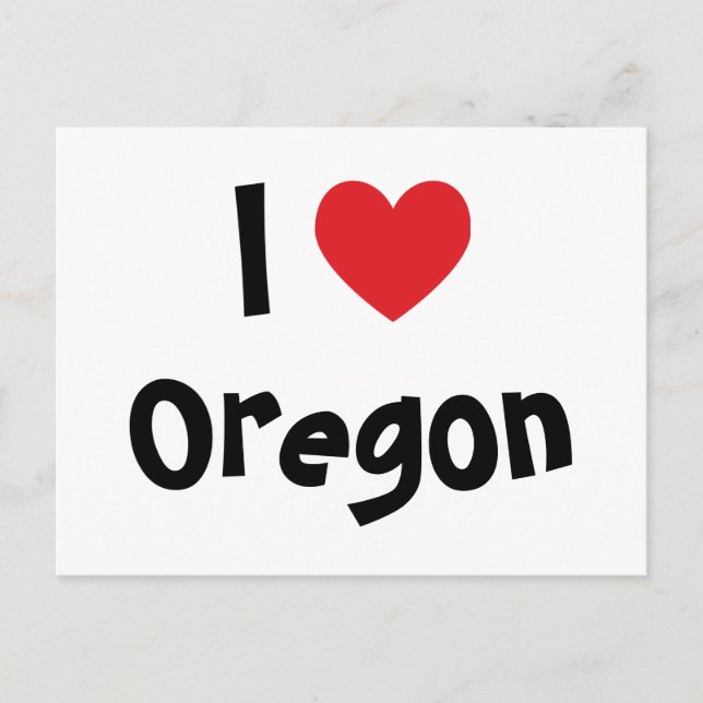 Cartão Postal Eu Amo Oregon (Frente)