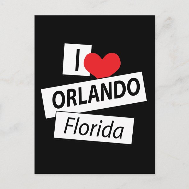 Cartão Postal Eu Amo Orlando Florida (Frente)