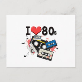 Cartão Postal Eu amo os anos 80 múltiplos produtos selecionados