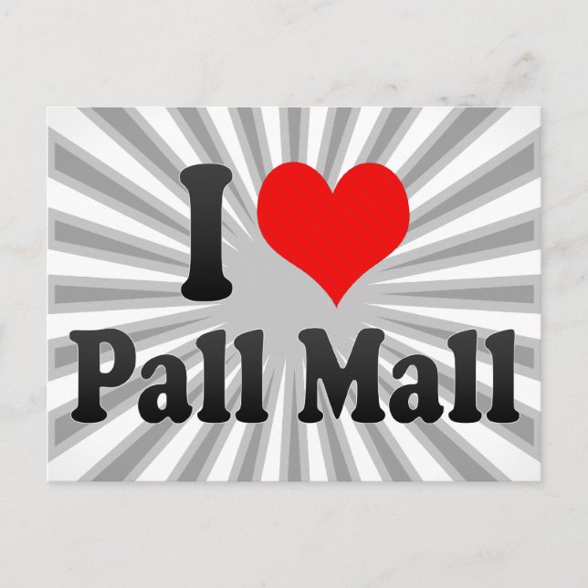 Cartão Postal Eu amo Pall Mall (Frente)