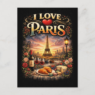 Cartão Postal Eu Amo Paris