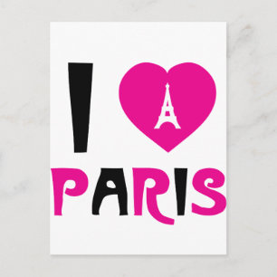 Cartão Postal Eu Amo Paris