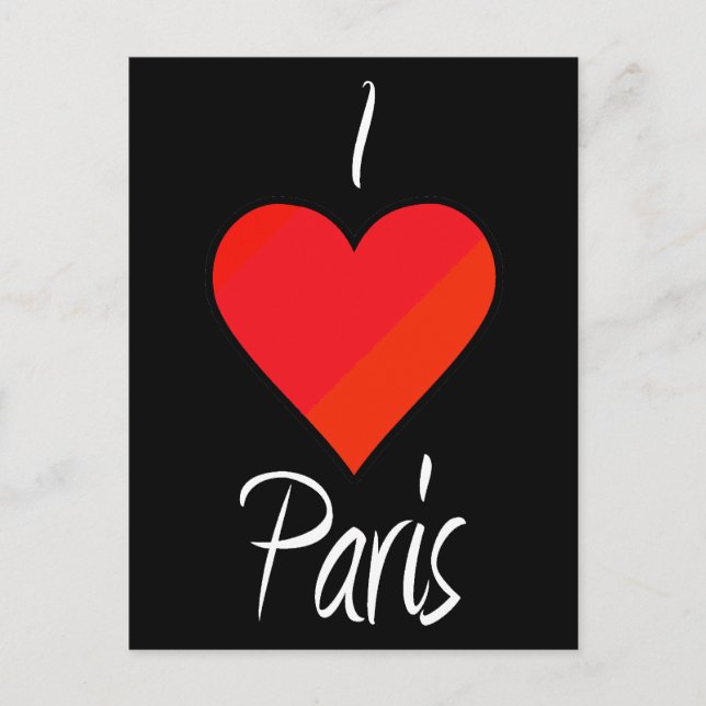 Cartão Postal Eu Amo Paris (Frente)