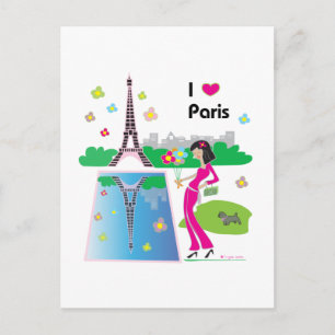 Cartão Postal Eu amo Paris, França