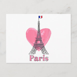 Cartão Postal Eu Amo Paris Torre Eiffel França Presente