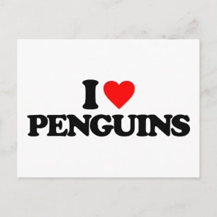 CARTÃO POSTAL EU AMO PINGUINS