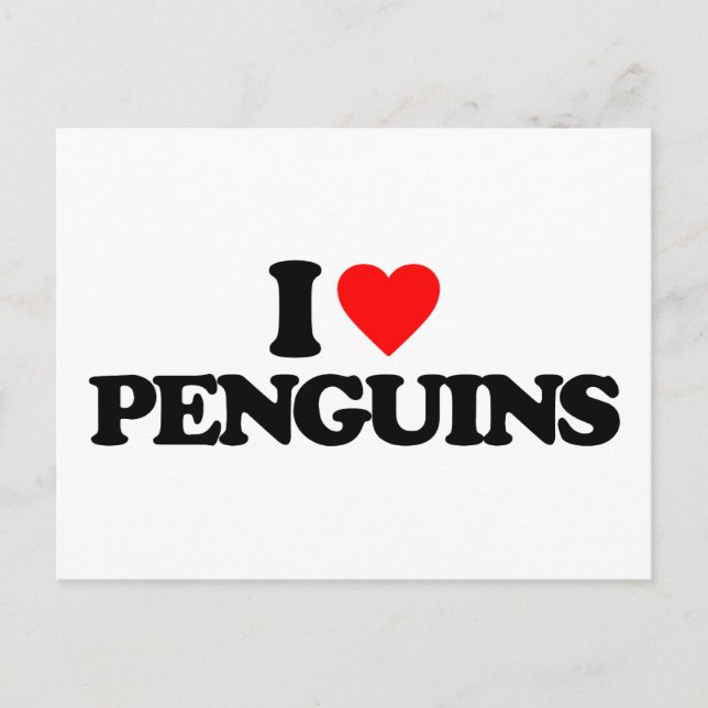 CARTÃO POSTAL EU AMO PINGUINS (Frente)