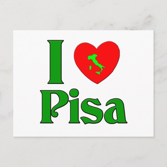 Cartão Postal Eu Amo Pisa Itália (Frente)