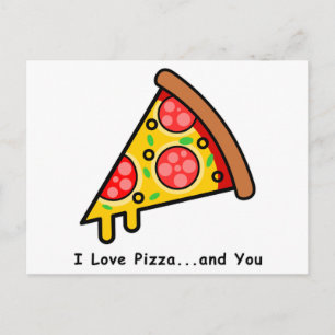 Cartão Postal Eu Amo Pizza...e Você Engraçado