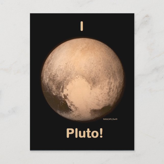 Cartão Postal Eu amo Pluto! (Frente)