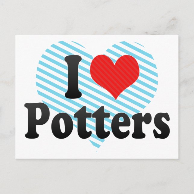 Cartão Postal Eu Amo Potters (Frente)
