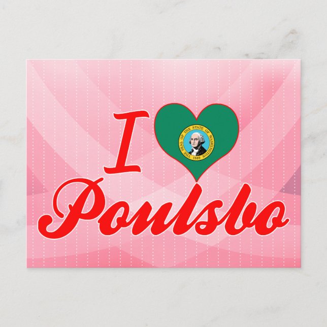Cartão Postal Eu Amo Poulsbo, Washington (Frente)