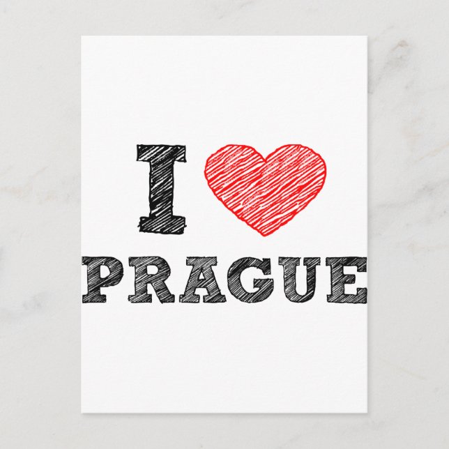 Cartão Postal Eu amo Praga (Frente)