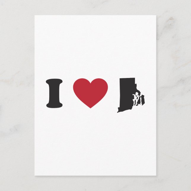 Cartão Postal Eu Amo Rhode Island (Frente)