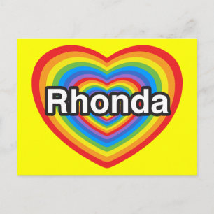 Cartão Postal Eu amo Rhonda. Eu te amo Rhonda. Coração