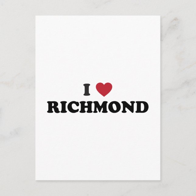 Cartão Postal Eu amo Richmond Virgínia (Frente)