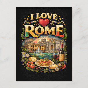 Cartão Postal Eu Amo Roma