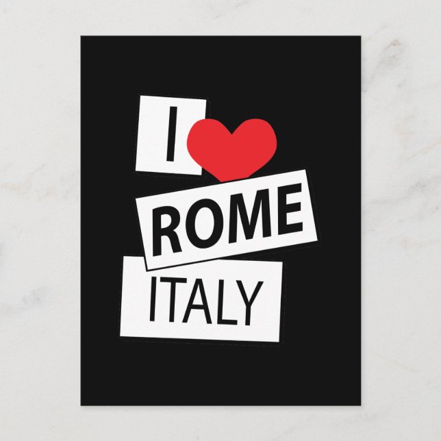 Cartão Postal Eu amo Roma Itália (Frente)