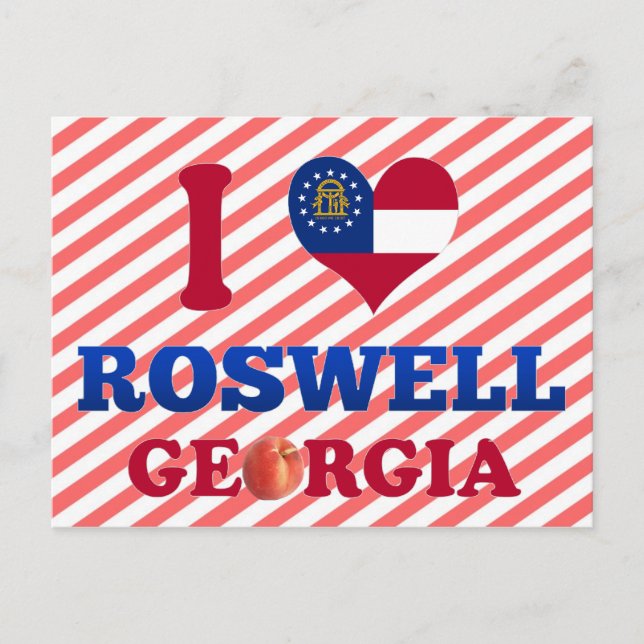 Cartão Postal Eu Amo Roswell, Georgia (Frente)
