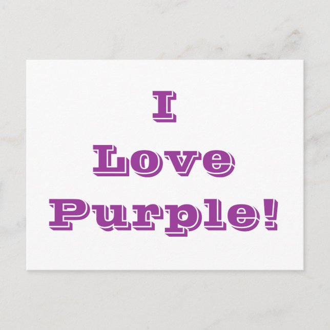 Cartão Postal Eu Amo Roxo (Frente)