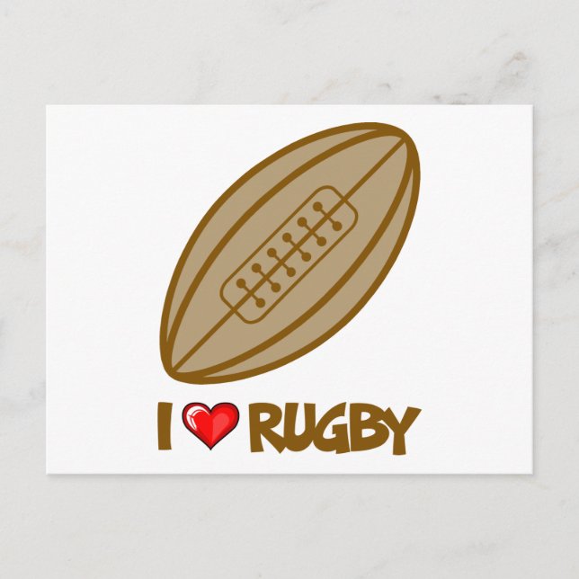 Cartão Postal Eu Amo Rugby (Frente)
