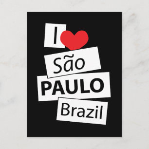 Cartão Postal Eu Amo São Paulo Brasil