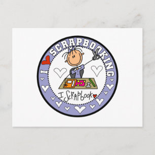 Cartão Postal Eu Amo Scrapbooking