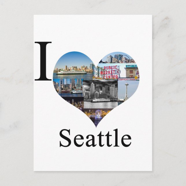 Cartão Postal Eu amo Seattle (Frente)