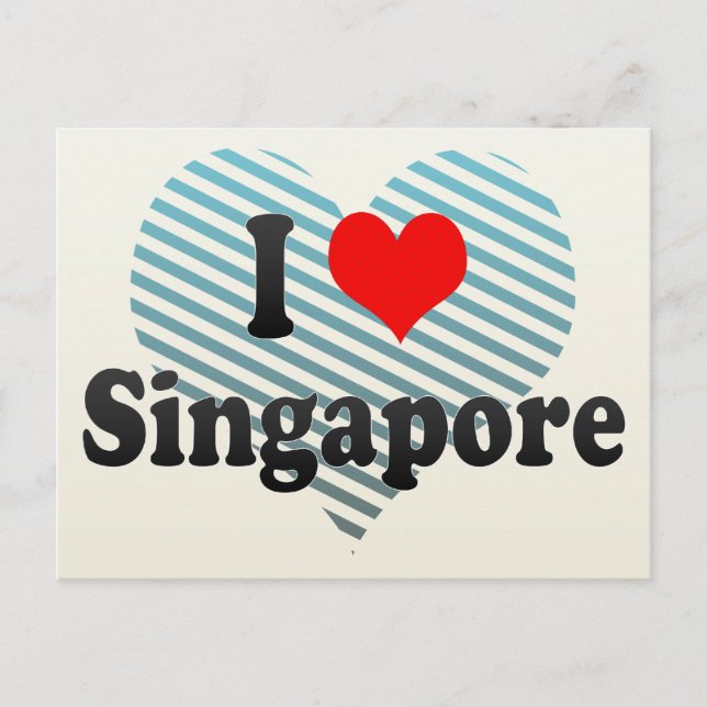 Cartão Postal Eu Amo Singapura, Singapura (Frente)