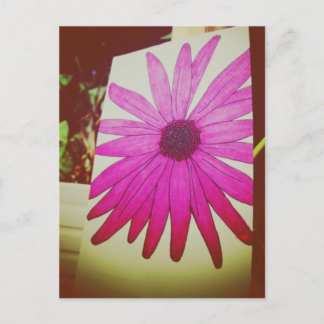 Cartão Postal Eu Amo Snailmail - Girassol (Frente)