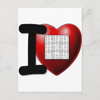 Cartão Postal Eu amo Sudoku