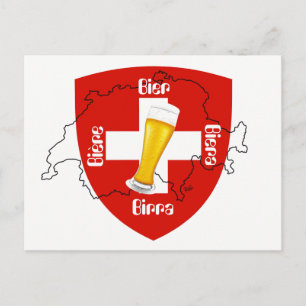 Cartão Postal Eu amo suíço Beer Postkarte