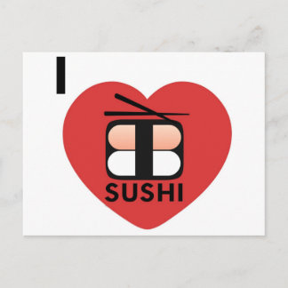 Cartão Postal Eu Amo Sushi