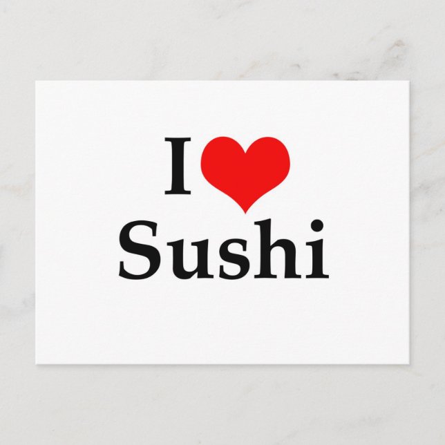 Cartão Postal Eu Amo Sushi (Frente)