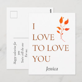 Cartão Postal Eu amo te amar, personalizar customizar