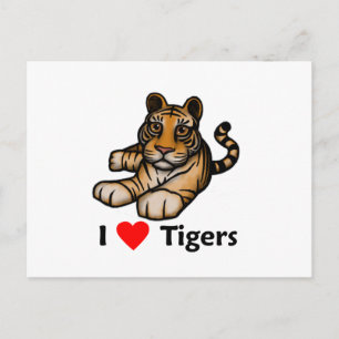 Cartão Postal Eu amo Tigers