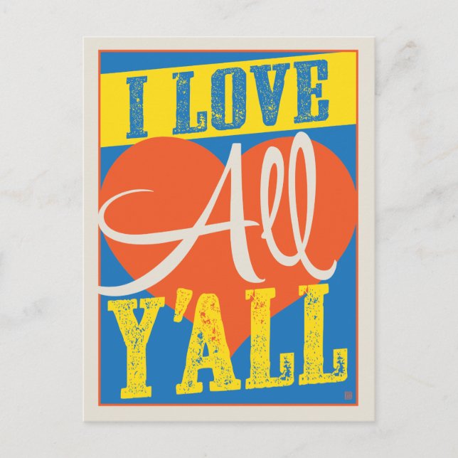 Cartão Postal Eu Amo Todos Vocês (Frente)