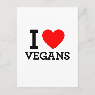 Cartão Postal Eu Amo Vegans