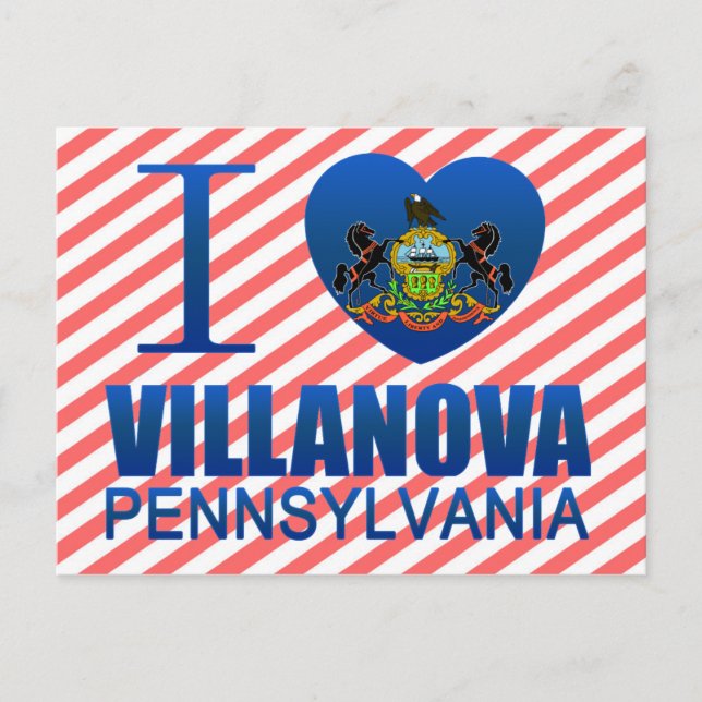 Cartão Postal Eu amo Villanova, PA (Frente)